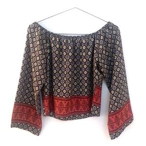 I CON Boho Cropped Blouse